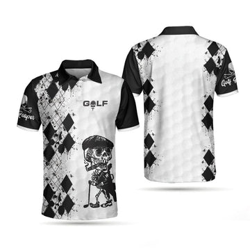 Skull Golf Reaper Argyle Best Shirt Men's Polo Shirt S-5XL