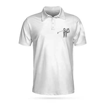 Playing Golf In My Head While Listening Black White Men's Polo Shirt S-5XL