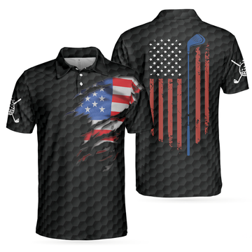 American Flag Golf Polo Shirt Best for Patriotic Golfers Men's Polo Shirt S-5XL