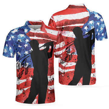 Just Golf It Wet Paint American Flag Patriotic Golf Shirt Men's Polo Shirt S-5XL