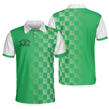 May The Course Be With You Check Pattern Short Sleeve Men's Polo Shirt S-5XL
