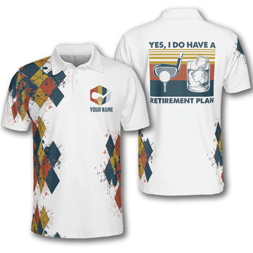 Personalized Golf Lover Shirt Custom Retirement Plan Men's Polo Shirt S-5XL