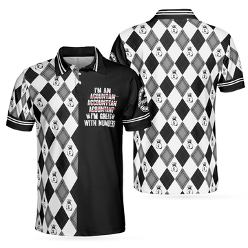 I'm An Accountant Great With Numbers Argyle Pattern Shirt Men's Polo Shirt S-5XL