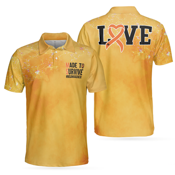 Made To Survive MS Awareness Ribbon Shirt Men's Polo Shirt S-5XL