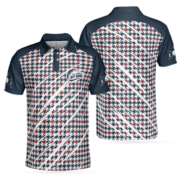 Trendy Houndstooth Golf Shirt Best Gift Your Hole Is My Goal Men's Polo Shirt