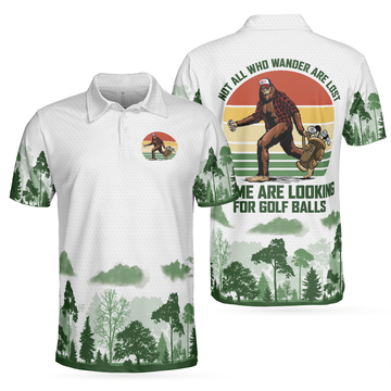 Cool Big Foot Golf Shirt Golf Not All Wanderers Beer Shirt Men's Polo Shirt