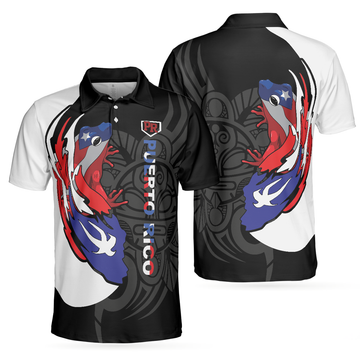 Coqui Puerto Rico Flag USA Shirt For Men And Women Men's Polo Shirt S-5XL