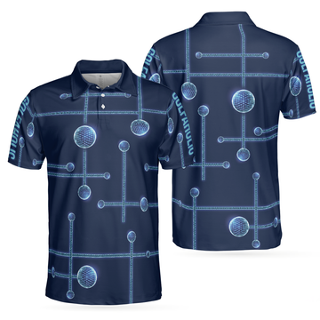 Golfaholic Geometric Golf Ball Low Poly Design Best Gift for Men's Polo Shirt