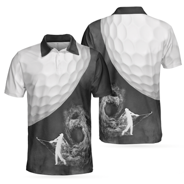 Golf Ball And Golfer With Smoke Best Golf Shirt For Men Men's Polo Shirt