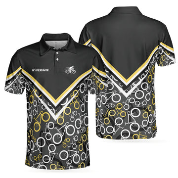 Road Bikes Pattern Sporty Cycling Shirt For Cyclists Men's Polo Shirt S-5XL