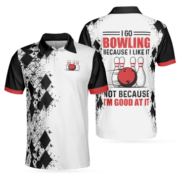 I Go Bowling Because Argyle Pattern Best Polo Style Men's Polo Shirt S-5XL