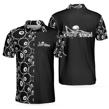 Dead Stroke Billiards Skeleton 8 Ball Short Sleeve Best Men's Polo Shirt