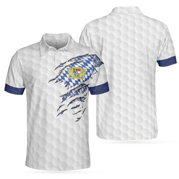 Bavaria Flag And Golf Ball Pattern Gift For Golfers Men's Polo Shirt