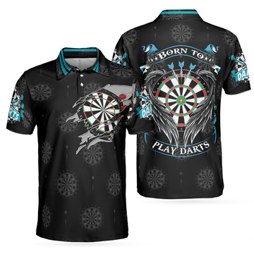 Born To Play Darts Shirt Top Gift Idea For Male Darts Players Men's Polo Shirt