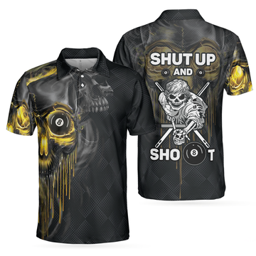 Skull Billiards Shirt Scary Halloween Gift Idea For Billiard Lovers Men's Polo Shirt