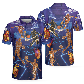 Basketball It's In My DNA Blue Shirt Gift For Lovers Men's Polo Shirt S-5XL