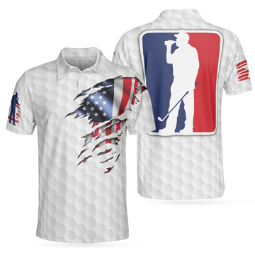 Golf American Flag Drinking Lover Gift Polo Shirt Mens Polo Shirt S-5XL