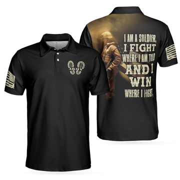Soldier Men Polo Shirt Black Veteran Gift For Veteran Dad Men's Polo Shirt S-5XL