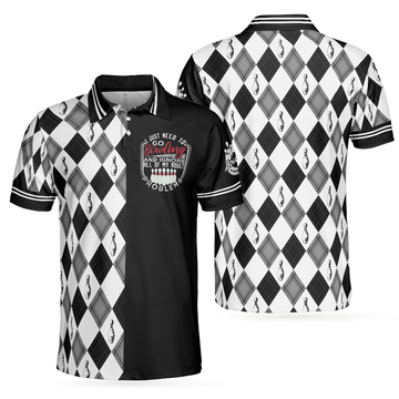 Best Bowling Shirt Black and White Argyle Pattern Men's Polo Shirt S-5XL