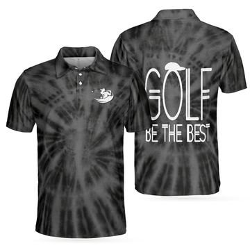 The Best Golf Black Tie Dye Polo Shirt for Men Gift for Golfers Men's Polo Shirt