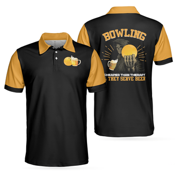 Bowling Therapy Funny Polo Shirt Perfect Gift for Lovers Men's Polo Shirt S-5XL