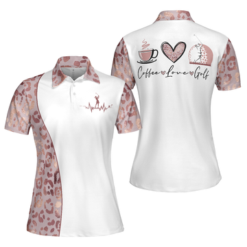 Coffee Love Golf Leopard For Golf and Coffee Lovers Women's Polo Shirts S-5XL