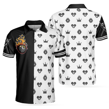 Flame Eight Billiards Design Best Gift for Players and Lovers Men's Polo Shirt