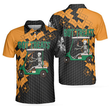 Got Golf And Got Treat Skull Halloween Golf Halloween Gift Men's Polo Shirt