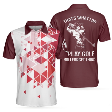 Red Golfing Shirt with Sayings Best Gift for Male Golfers Men's Polo Shirt S-5XL