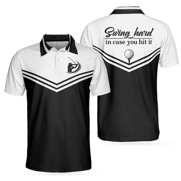 Swing Hard In Case You Hit It Short Sleeve Men's Polo Shirt