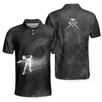Billiards Smoke Background Player Men's Polo Shirt