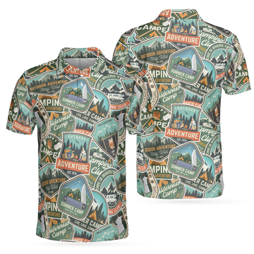 Summer Camp Adventure Sticker Badge Polo Shirt Perfect Men's Polo Shirt S-5XL