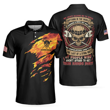 Cool Ironworker Shirt for Men Build Anything Craft Gift Men's Polo Shirt S-5XL