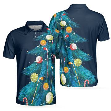 Christmas Tree Pattern Dry Fit Shirt Gift For Golf Lovers Men's Polo Shirt