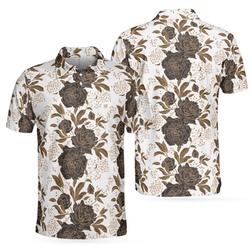Vintage Peonies and Roses Pattern Shirt Best Gift Golf Men's Polo Shirt S-5XL