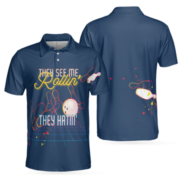 Bowling Light Art Shirt Perfect Gift for Bowling Lovers Men's Polo Shirt S-5XL