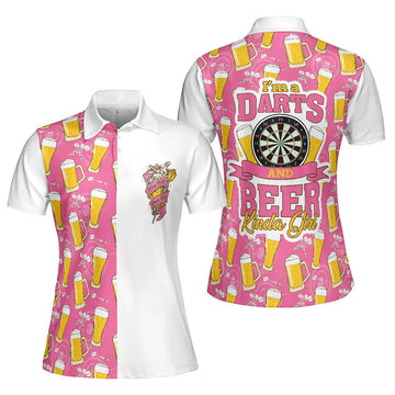 Darts And Beer I'm A Kinda Girl Short Sleeve Shirt Women's Polo Shirts S-5XL