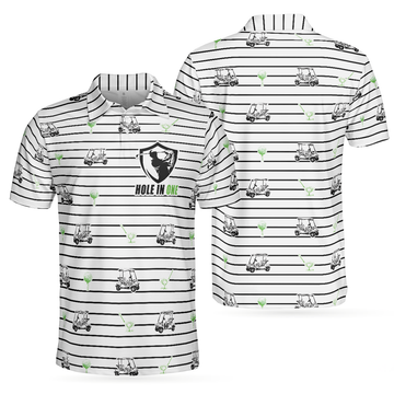 Golf Equipment Stripe Line Black And White Men's Polo Shirt Best Golf Shirt
