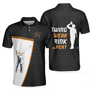 Funny Golf Polo Shirt Beer Drinking Design Perfect Gift Men's Polo Shirt S-5XL