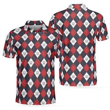 Golf Argyle Skull Short Sleeve Golf Shirt For Men Best Gift For Men's Polo shirt