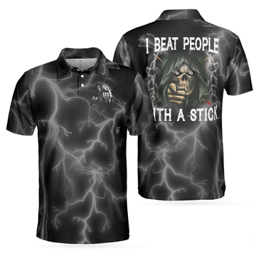 Billiards Scary Shirt I Beat People With A Stick Polo for Men's Polo Shirt S-5XL