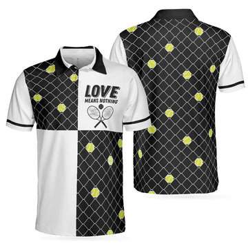 Love Means Nothing Tennis Polo Gift Tennis Ball Fence Men's Polo Shirt S-5XL