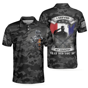 Dark Camouflage Veteran Shirt Best Gift For Veterans Men's Polo Shirt S-5XL