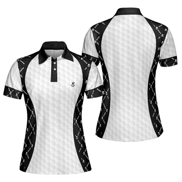 Swing Swear Skull Argyle Pattern Golf Shirt Women Polo Shirt S-5XL