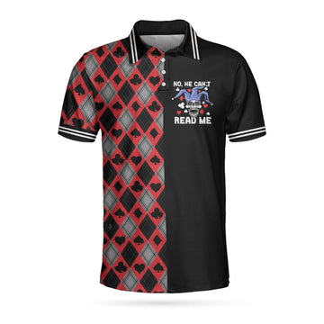 Cool Poker Shirt Argyle Pattern Skull Men's Polo Shirt S-5XL