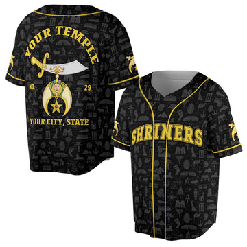Custom Name Temple Shriners Noble Ancient Egypt Freemason Baseball Jersey S-5XL