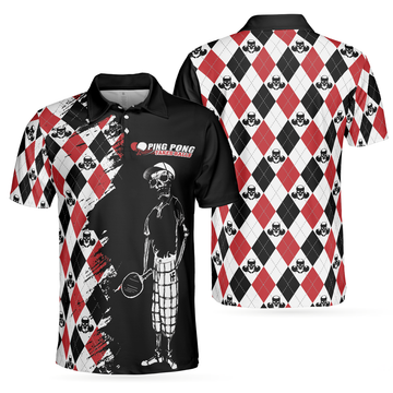 Ping Pong Takes Balls Argyle Pattern Ping Pong Shirt Men's Polo Shirt S-5XL