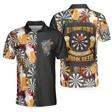 Play Darts Drink Beer Polo Shirt for Beer Lovers Men's Polo Shirt S-5XL
