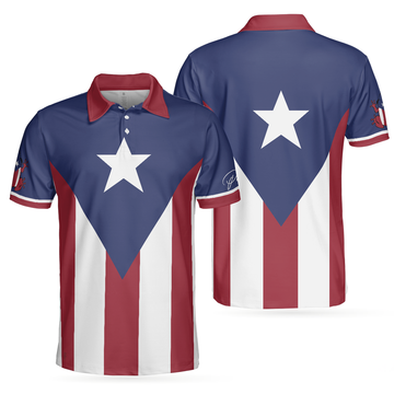 Puerto Rico Flag All Over Print Patriotic Coqui Shirt Men's Polo Shirt S-5XL