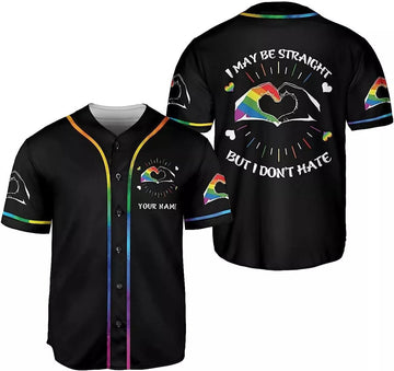 Custom Rainbow Pride LGBT Love Baseball Jersey S-5XL